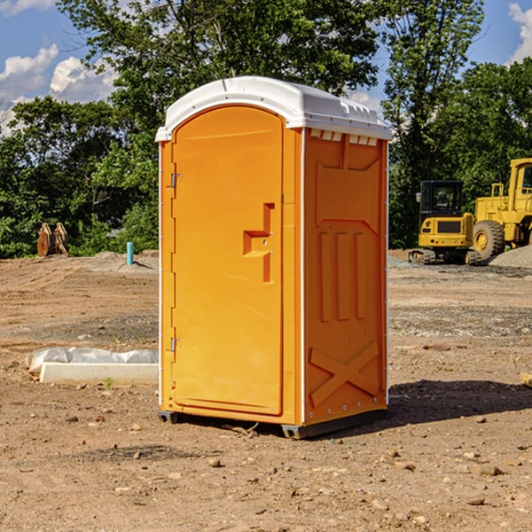 how often are the porta potties cleaned and serviced during a rental period in Cades